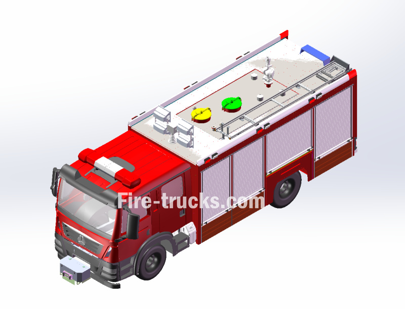 SINOTRUK HOWO Urban Firefighting Vehicle 3D drawing SINOTRUK HOWO Urban Firefighting Vehicle 3D drawing