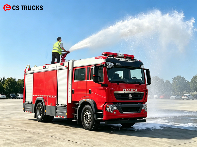 Howo Fire Fighting Water Bowser With 360° Monitor Rotation