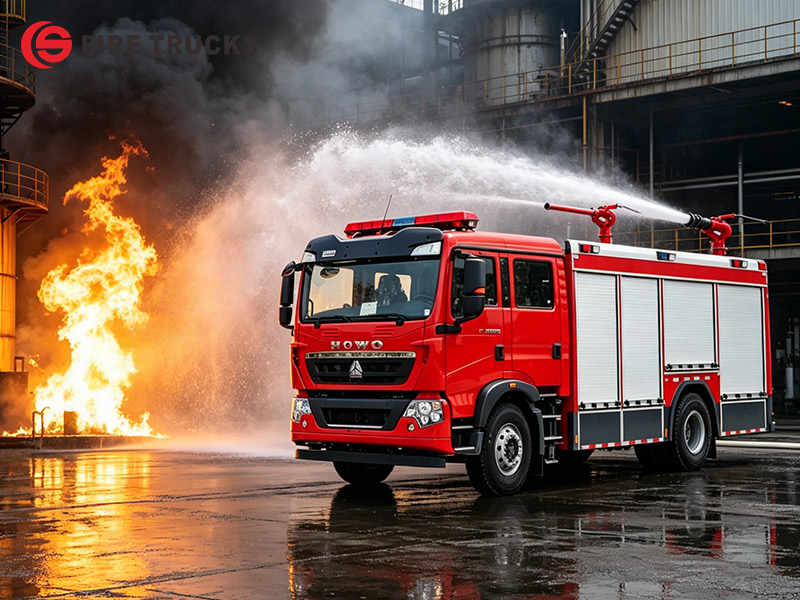 HOWO 4x2 dry powder fire fighting vehicle for gas plant Philippines Dubai HOWO 4x2 dry powder fire fighting vehicle for gas plant Philippines Dubai