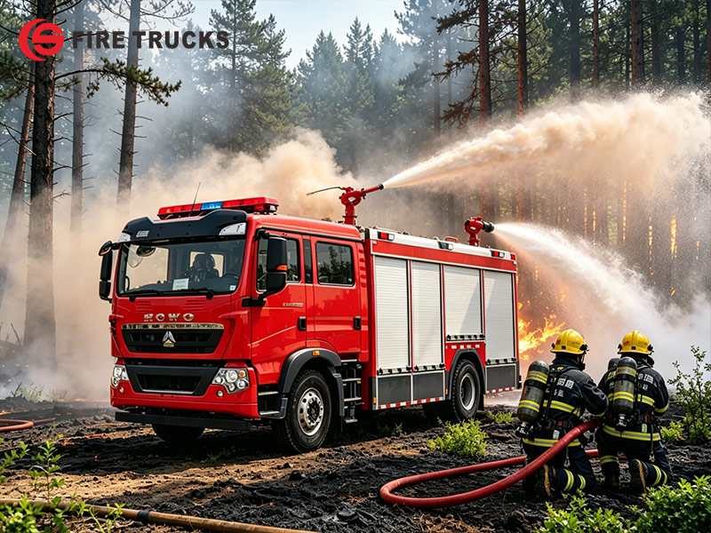 HOWO 4x2 350HP dry powder foam water fire truck Philippines Dubai HOWO 4x2 350HP dry powder foam water fire truck Philippines Dubai