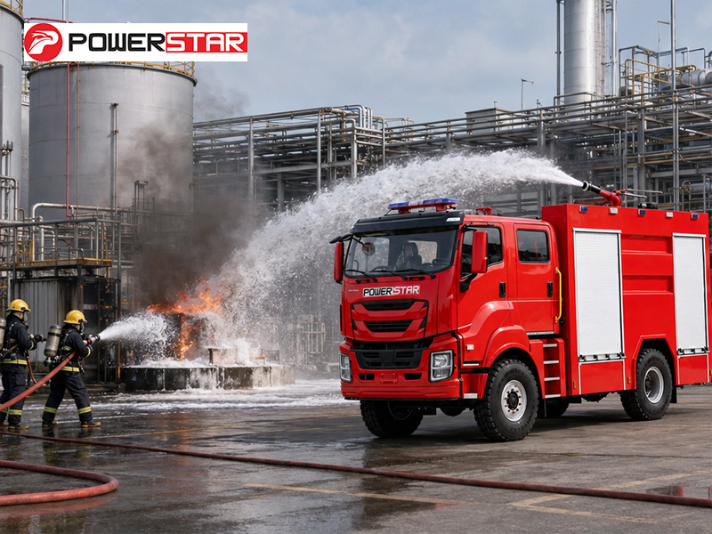 ISUZU GIGA 4x4 off road foam fire fighting vehicle  for tank farm fire suppression