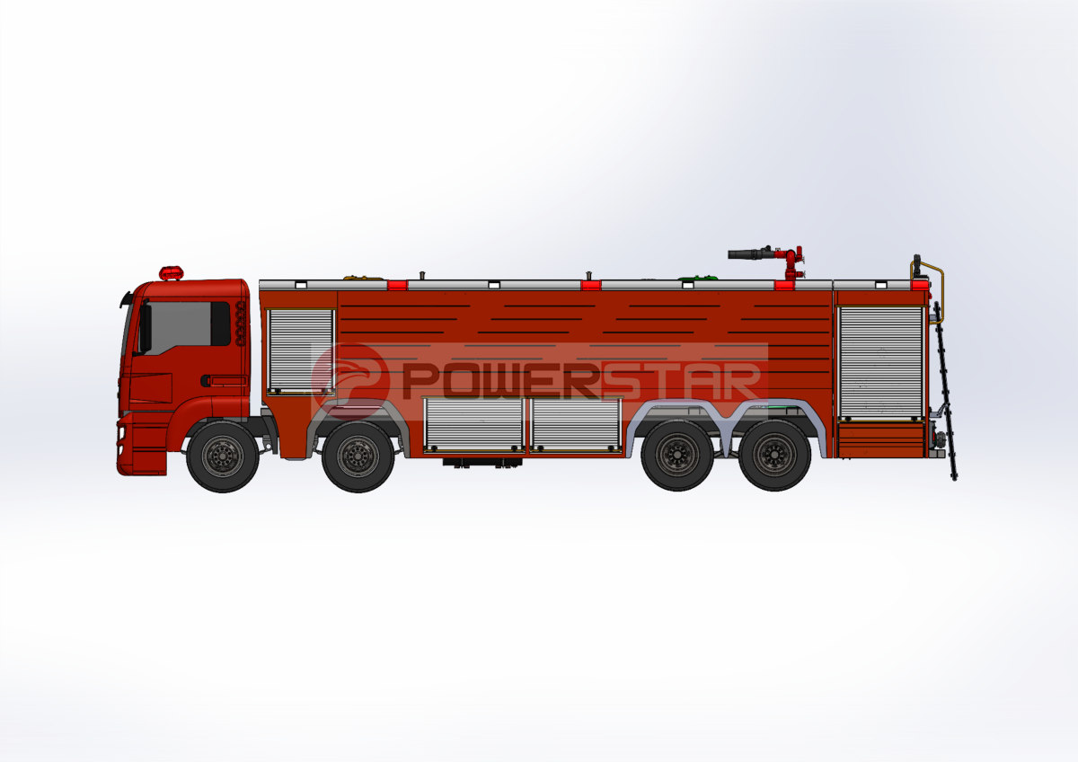 8x4 petrochemical foam fire truck 2D & 3D drawing 8x4 petrochemical foam fire truck 2D & 3D drawing