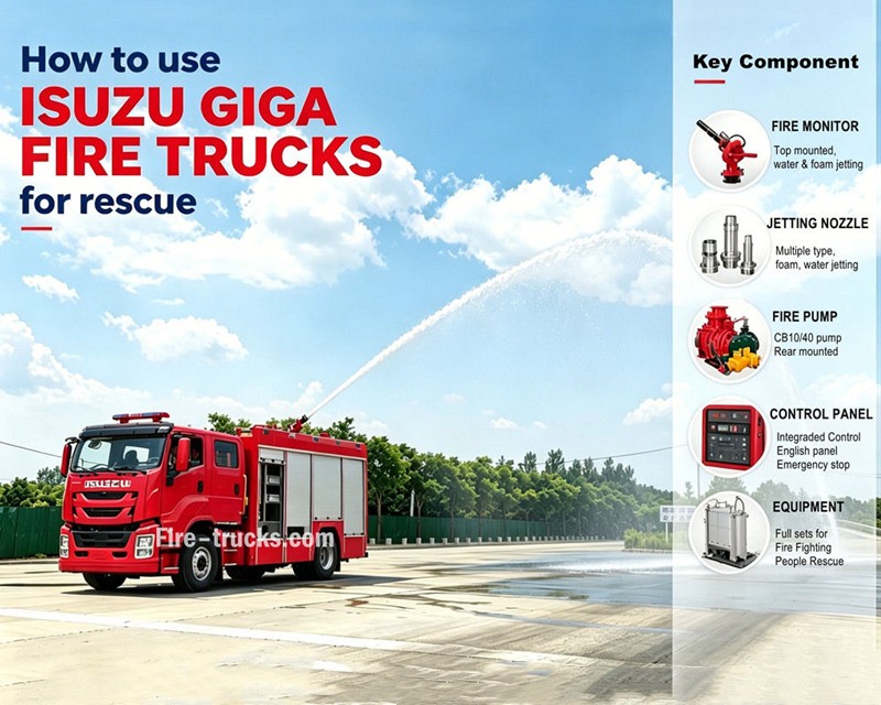 Foam pumper fire truck ISUZU operation manual for Eastern Europe